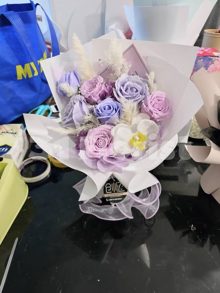 紫色系香皂花束
